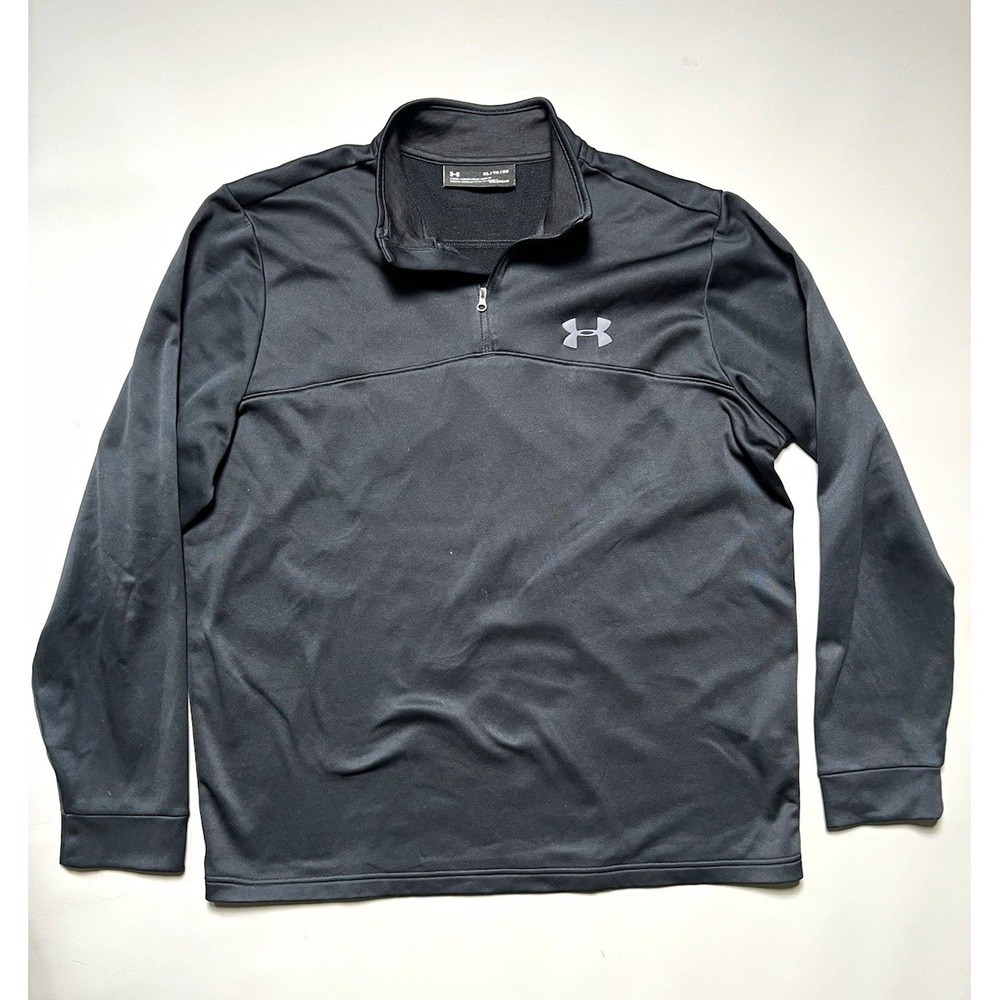 Under Armour ColdGear Men's XL Black Loose Fit 1/4 Zip Mock Neck Pullover